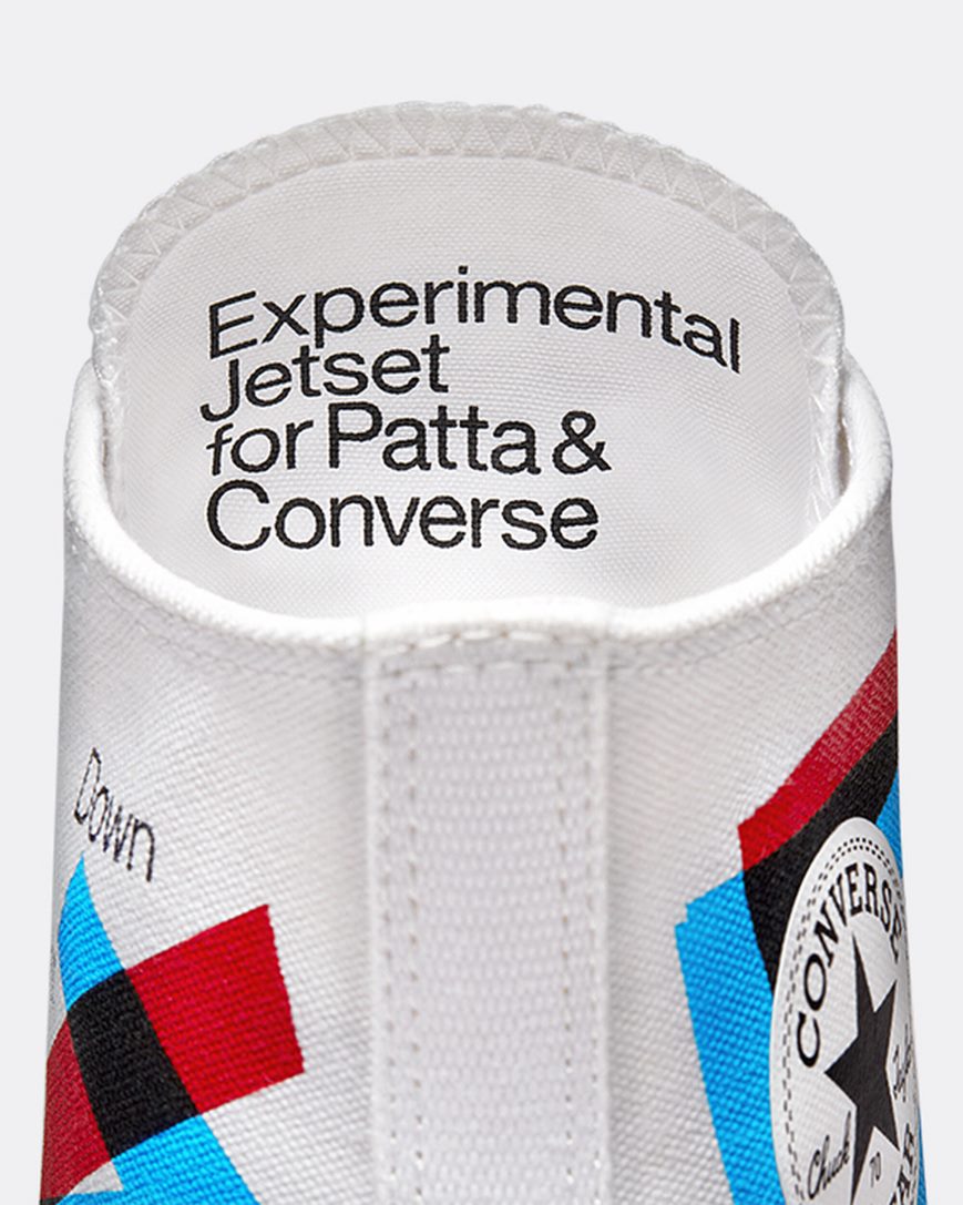 Tenis Converse x Patta x Experimental Jetset Chuck 70 Cano Alto Feminino Branco Vermelhas Azuis | PT B0P8751